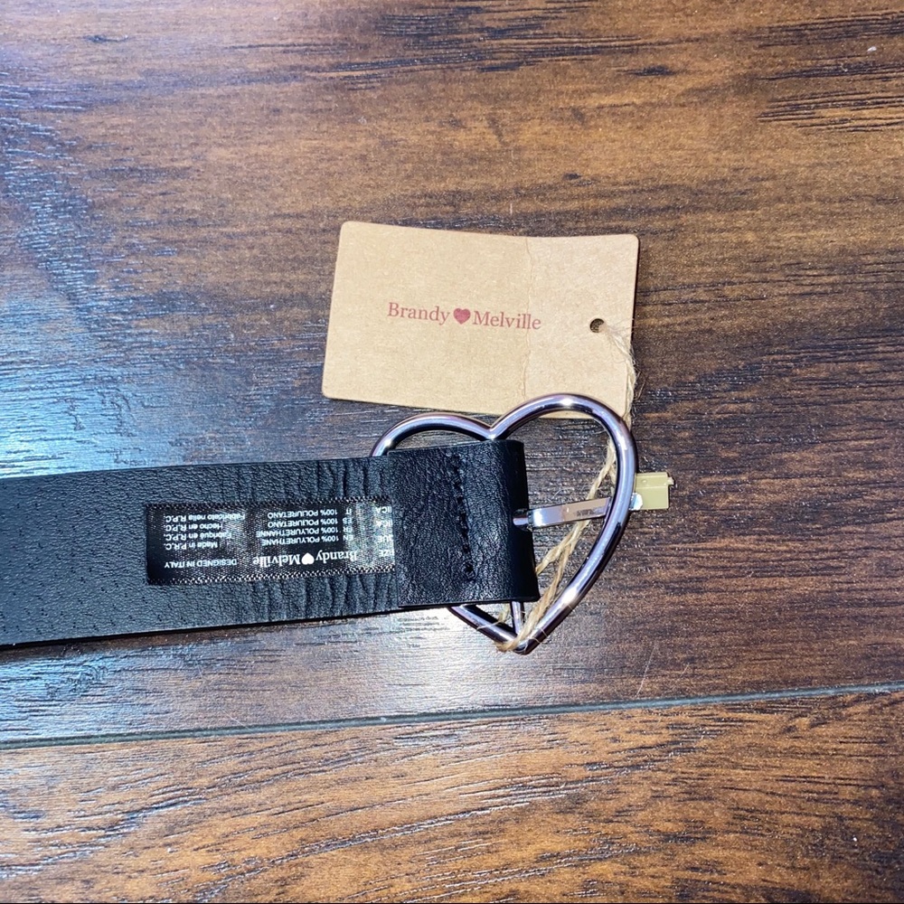 Brandy Melville faux leather heart belt